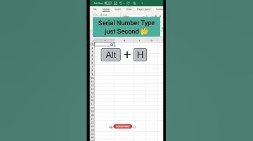 Serial Number in excel. #shorts