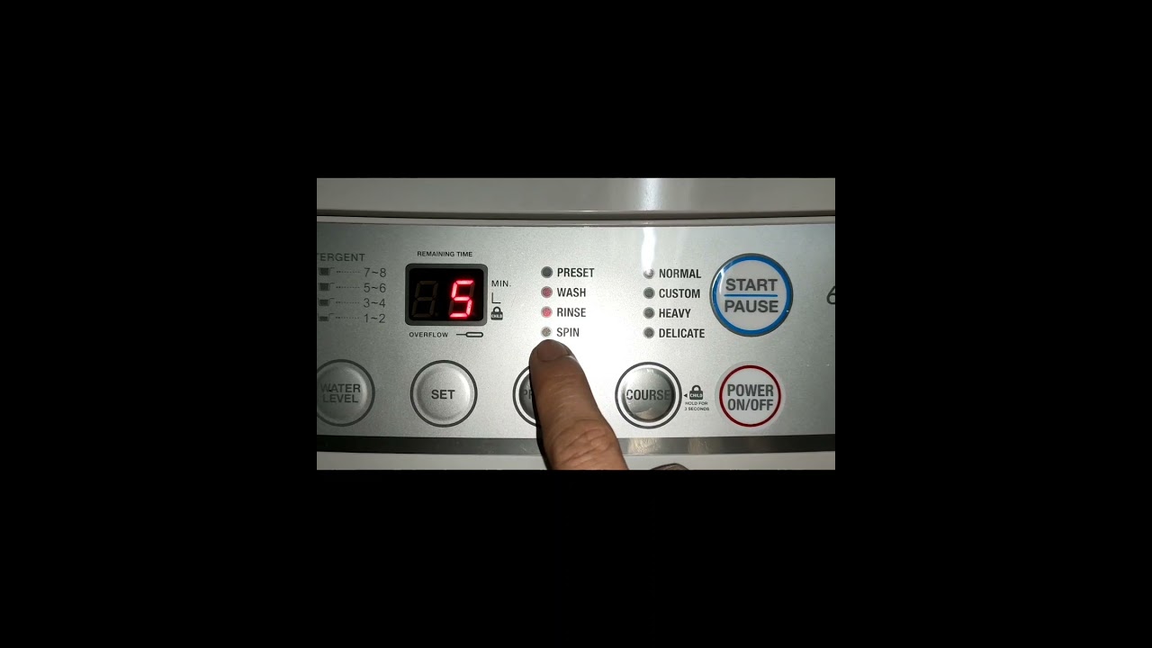 how to set washing machine to spin 