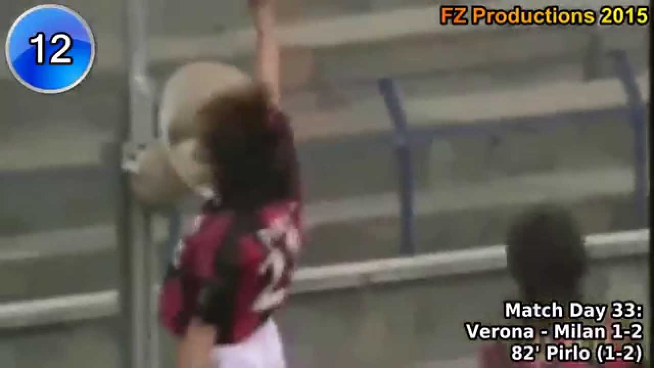 Andrea Pirlo - 58 goals in Serie A (part 2/4): 11-31 (Milan 2001-2005)