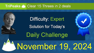 Microsoft Solitaire Collection: TriPeaks - Expert - November 19, 2024