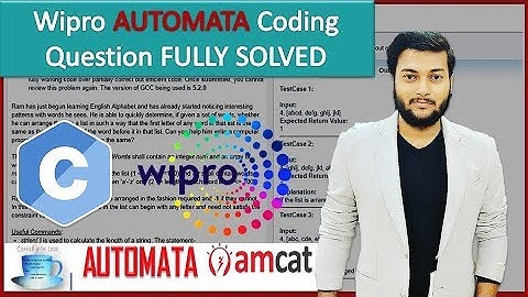 #6. Wipro Automata Coding Question Fully Solved with Detailed Explanation in C