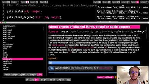 Sonic Pi Tutorial - Making Diatonic Chord Progressions with chord_degree function