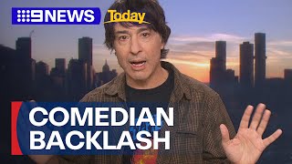 Comedian Arj Barker on asking mother with baby to leave Melbourne show | 9 News Australia