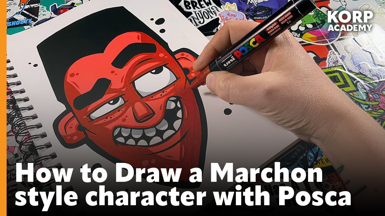 Drawing a Character as Quickly as Possible with a UNI POSCA MARKER 