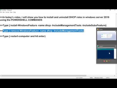 How to install and uninstall DHCP roles in windows server 2016 using PowerShell commands