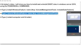 How to install and uninstall DHCP roles in windows server 2016 using PowerShell commands