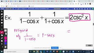 PC 5 2 Notes   Verifying Trig Identities