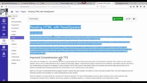 Using TextAid in Canvas to read documents