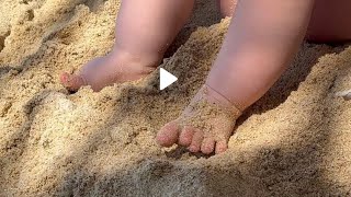 Babyfeet touch Sand for the first Time🥰#baby #babyfeet #foot #sand #babyfüsschen #strand #urlaub