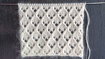 Простые ажурные соты спицами для вязания джемперов, палантинов