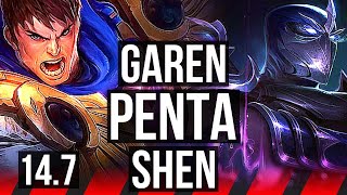 GAREN vs SHEN (TOP) | Penta, 15/1/6, Legendary, 800+ games | KR Master | 14.7