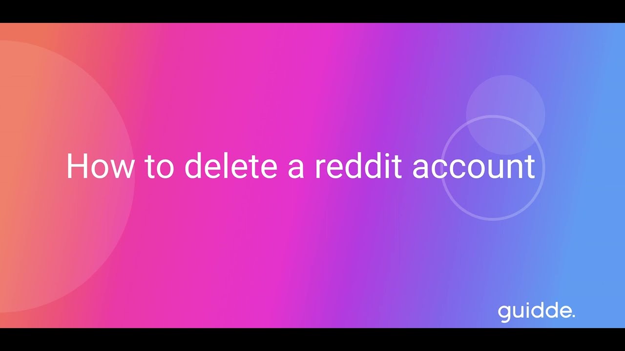 How to delete a reddit account