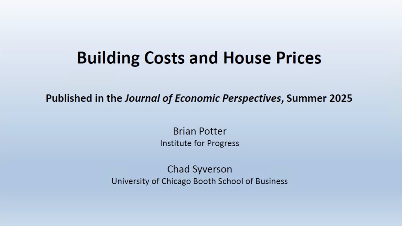ICLR Friday Forum: Building Costs and House Prices (Jan 9, 2026)