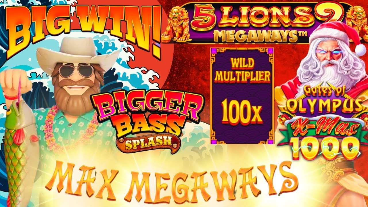 Epic Session on the New Bigger Bass Splash, 5 Lions 2 Megaways, and Gates of Olympus 1000 Xmas!