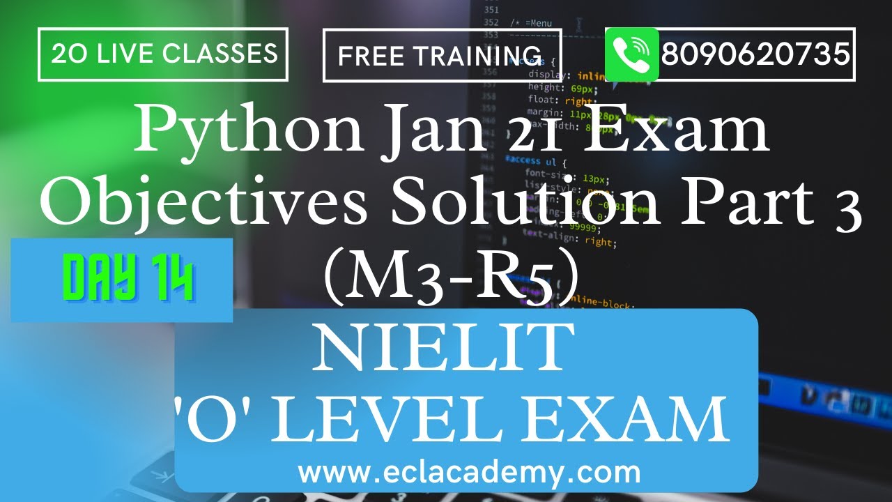 Python O Level Paper Jan 2021 Paper Solution with detailed Explanation | Part 3  | Day 14