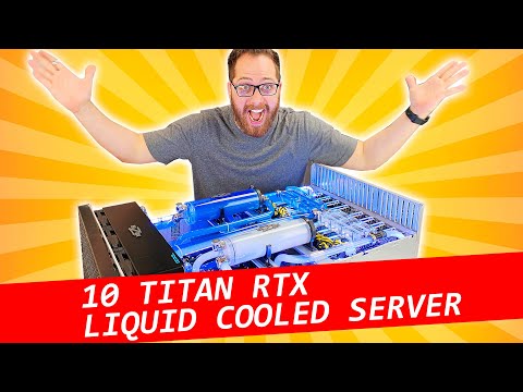 World's First 10x TITAN RTX, 2080 Ti  Liquid Cooled GPU Server. Benchmarks. Deep learning/AI, render - video from BIZON