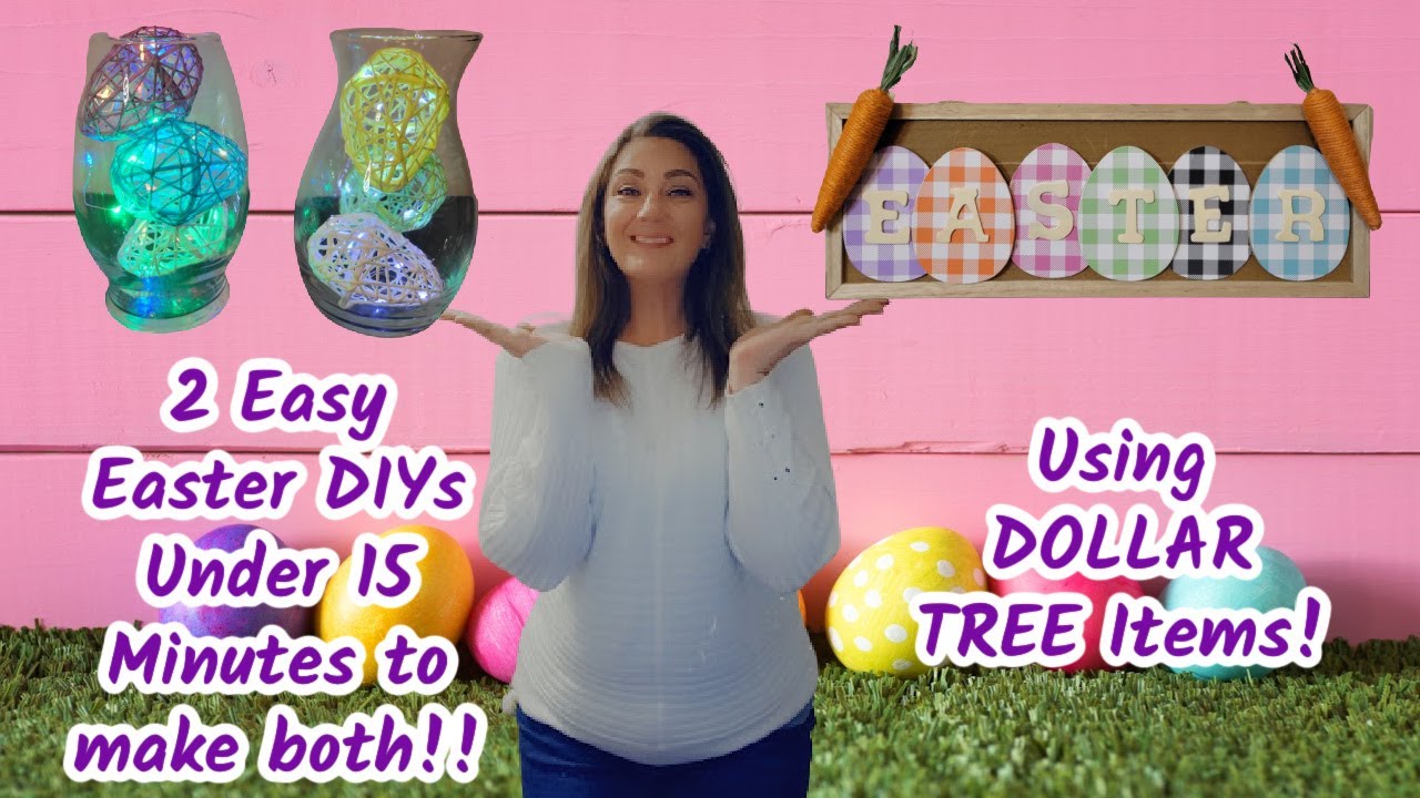2 EASY Easter DIYs that took UNDER 15 minutes to make! Using DOLLAR ...