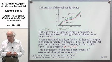 Glass: The Cinderella Problem of Condensed-Matter Physics (Lecture 8) - Anthony Leggett 2012