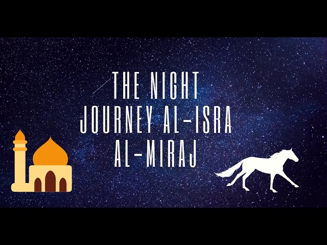 Caligrafia islâmica árabe de isra e miraj a tradução é the night journey  and ascension