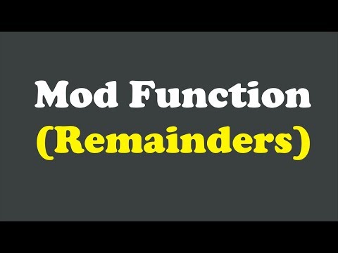 Remainders : Understanding Mod Function