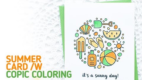 CAS Summer Beach Card using Copic Coloring