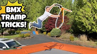 Trampoline BMX Tricks!! **NEW TRAMP BIKE!**