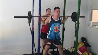 BACK BOX SQUAT WITH RESISTANCE THEN INTO SEATED BOX JUMPS.