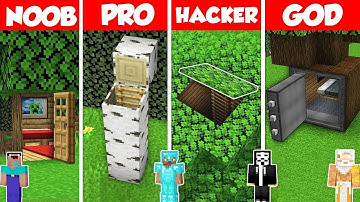 INSIDE TREE BASE HOUSE BUILD CHALLENGE - Minecraft Battle: NOOB vs PRO vs HACKER vs GOD / Animation