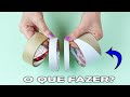 4 IDEIAS FANTÁTICAS COM ROLO DE DUREX OU FITA CREPE - DO LIXO AO LUXO