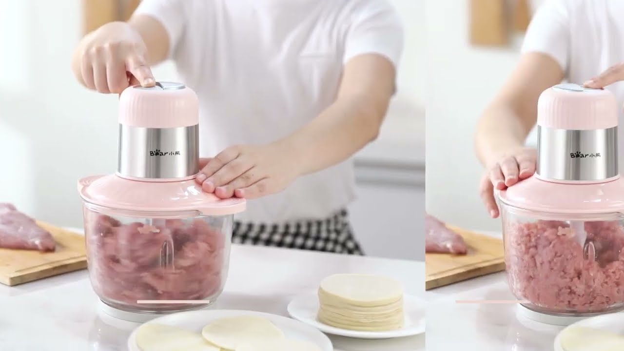 Bear Food Chopper 2L Multifunctional Electric Large-capacity Stir-Fried  Minced Meat (QSJ-C03F1) 