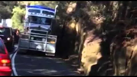 Overlength truck in Galston Gorge