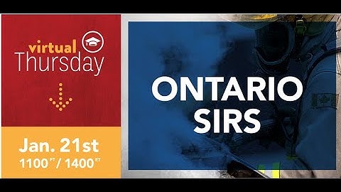 Virtual Thursday 2021-3:  Ontario Standard Incident Reporting System