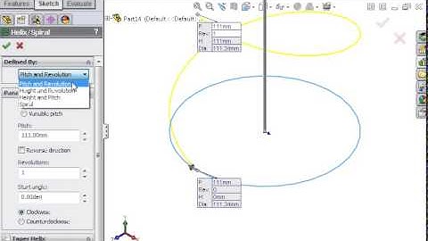 Solidworks: Curves , Helixes and Spirals