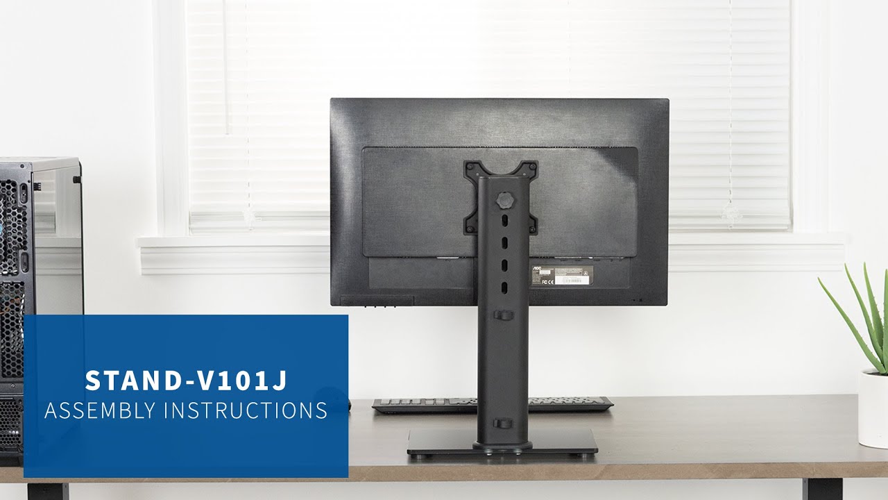 STANDV101J Single Monitor and TV Desk Stand Assembly by VIVO YouTube