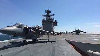 LHD Juan Carlos I, CAG Harriers embark, real time