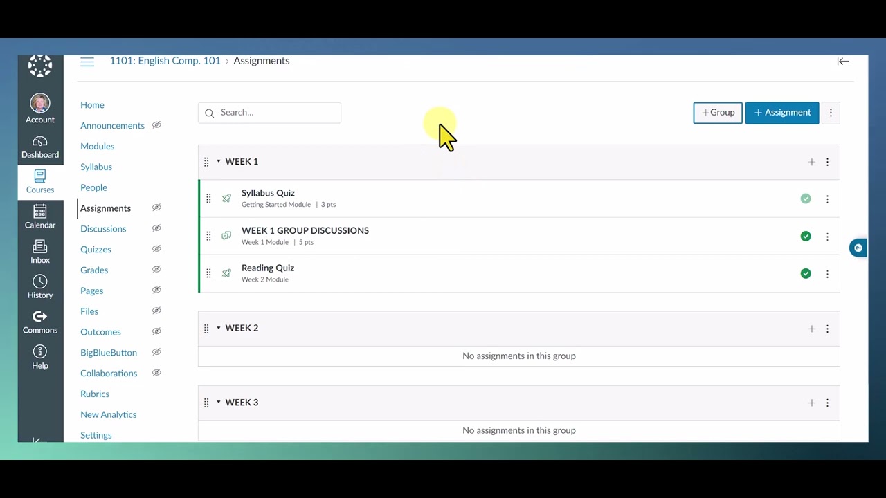 Creating Electronic Gradebook Categories in Canvas YouTube
