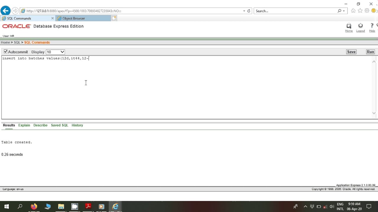 Manage User in Oracle 10g and Use of Query Builder in Web Interface ...