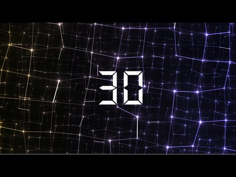 30 Second Countdown Timer - Soothing Ambient Music - Alarm at 0 - Plexus Particles