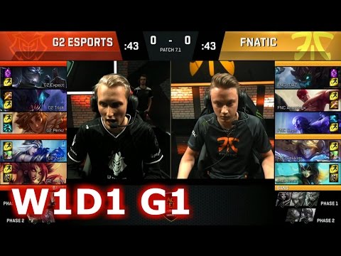 G2 eSports vs Fnatic | Game 1 S7 EU LCS Spring 2017 Week 1 Day 1 | G2 vs FNC G1 W1D1