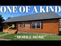 ONE OF A KIND "Mobile Home" Unlike Anything I have Ever Seen! | Log Cabin Modular Home Tour