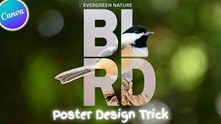 How to Create Text Mask Effect in Canva | Bird Typography Poster Design screenshot 3