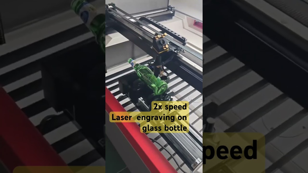 Co2 laser engraving on glass bottle