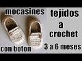 mocasines con boton a crochet