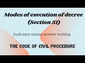 Modes Of Execution Of Decree CPC Mains Answer Writing Judiciary Exam 