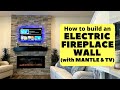 Electric Fireplace, Mantle And TV Combo Stone Wall | DIY