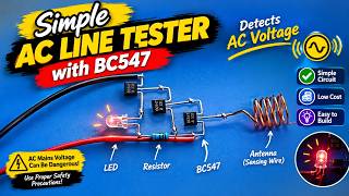 Simple AC line tester with bc547