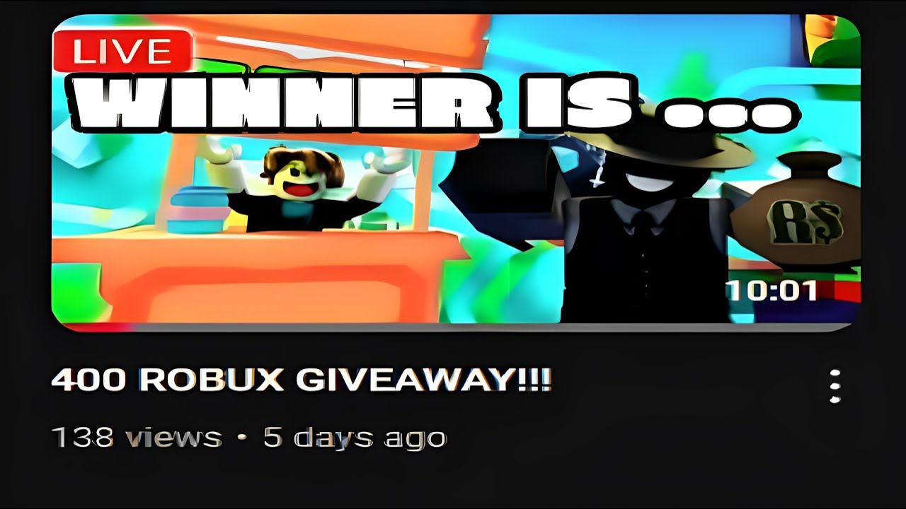 The winner of 400 Robux is... - YouTube