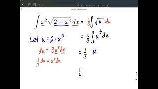 U-substitution integration with a square root