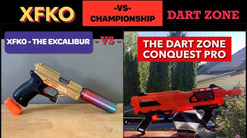 NERF Mod XFKO -VS- Dart Zone Pro Tournament Championship!  The Excalibur -VS- Conquest Pro!  #nerf