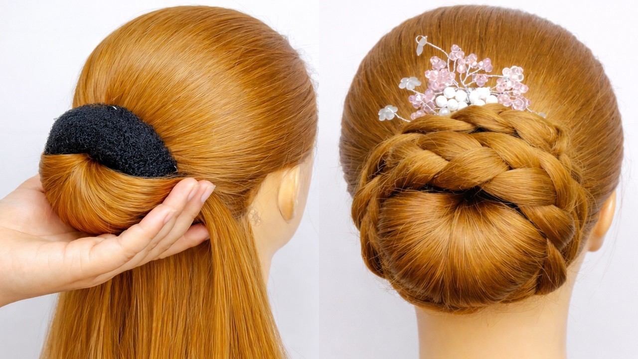 Bun Hairstyle for Wedding | Hairstyle for Girls | Attractive Bun Modern Stylish Hairstyle for Girls